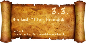Bockmüller Benedek névjegykártya